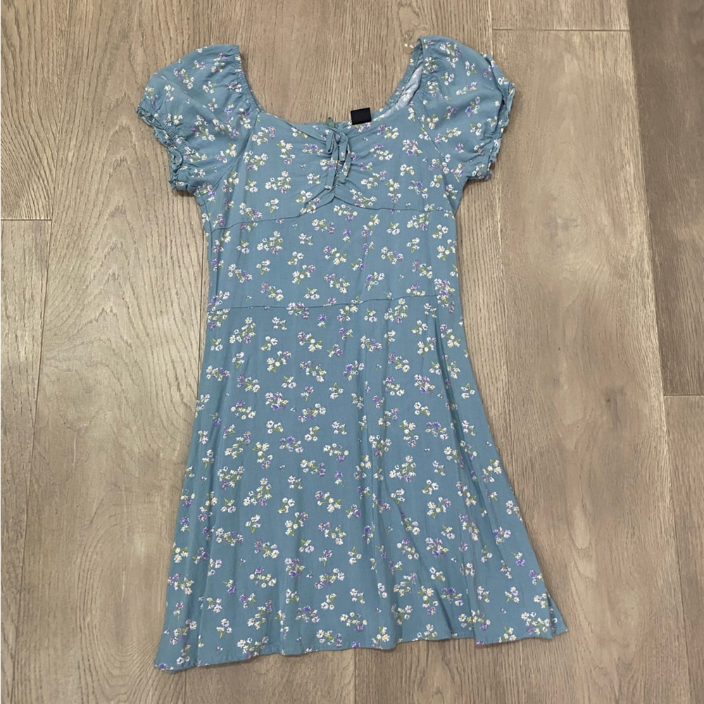 Blue flower summer dress